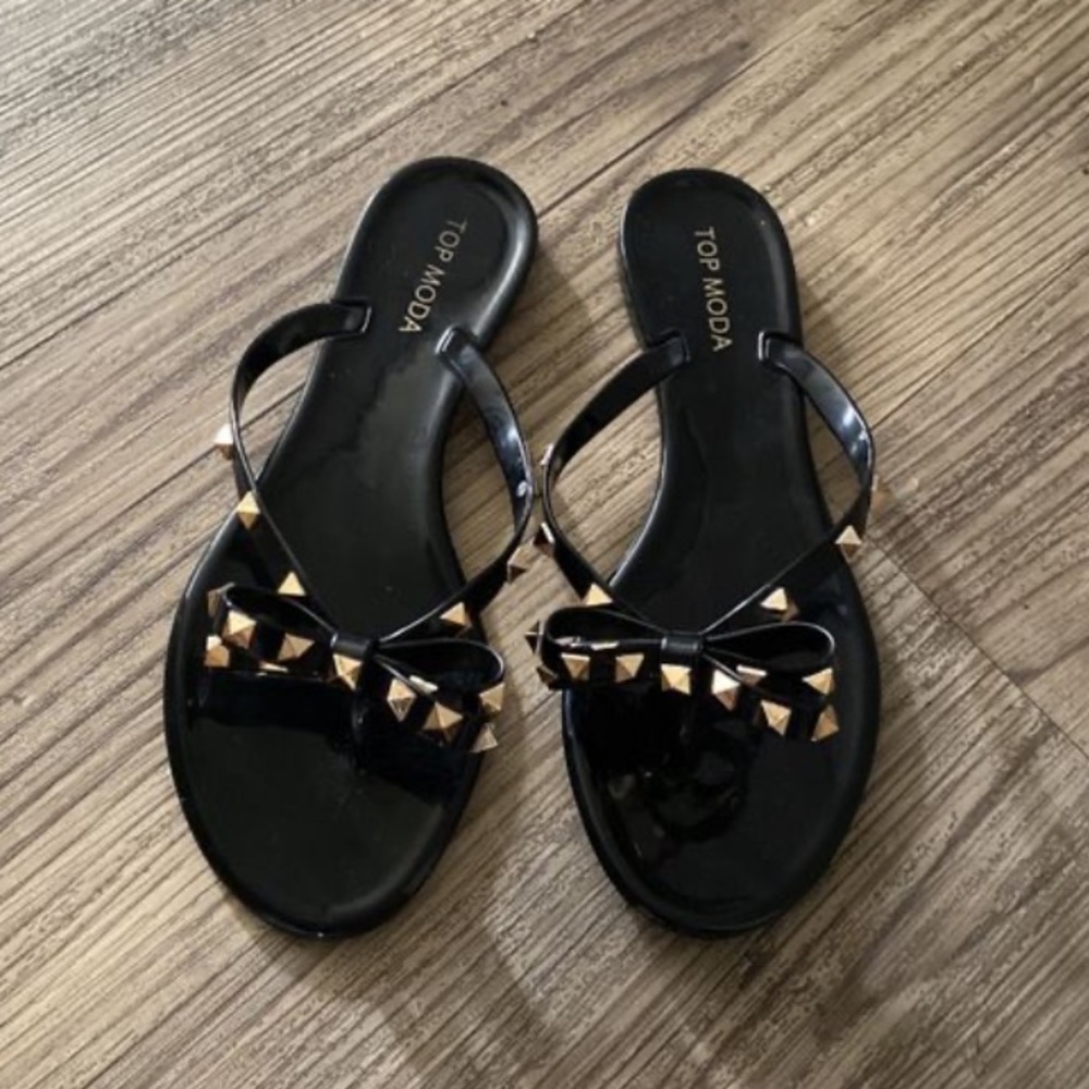 Black studded sandals